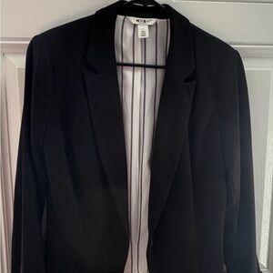 White House Black Market Black and White Striped Blazer